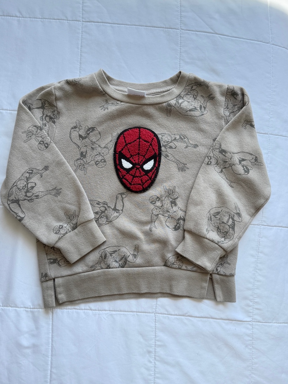 Marvel Beige Kids Sweatshirt with Red Spider-Man Patch